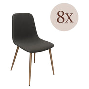 Cabiate, set di Sedie 8 Sedie, Grigio Scuro