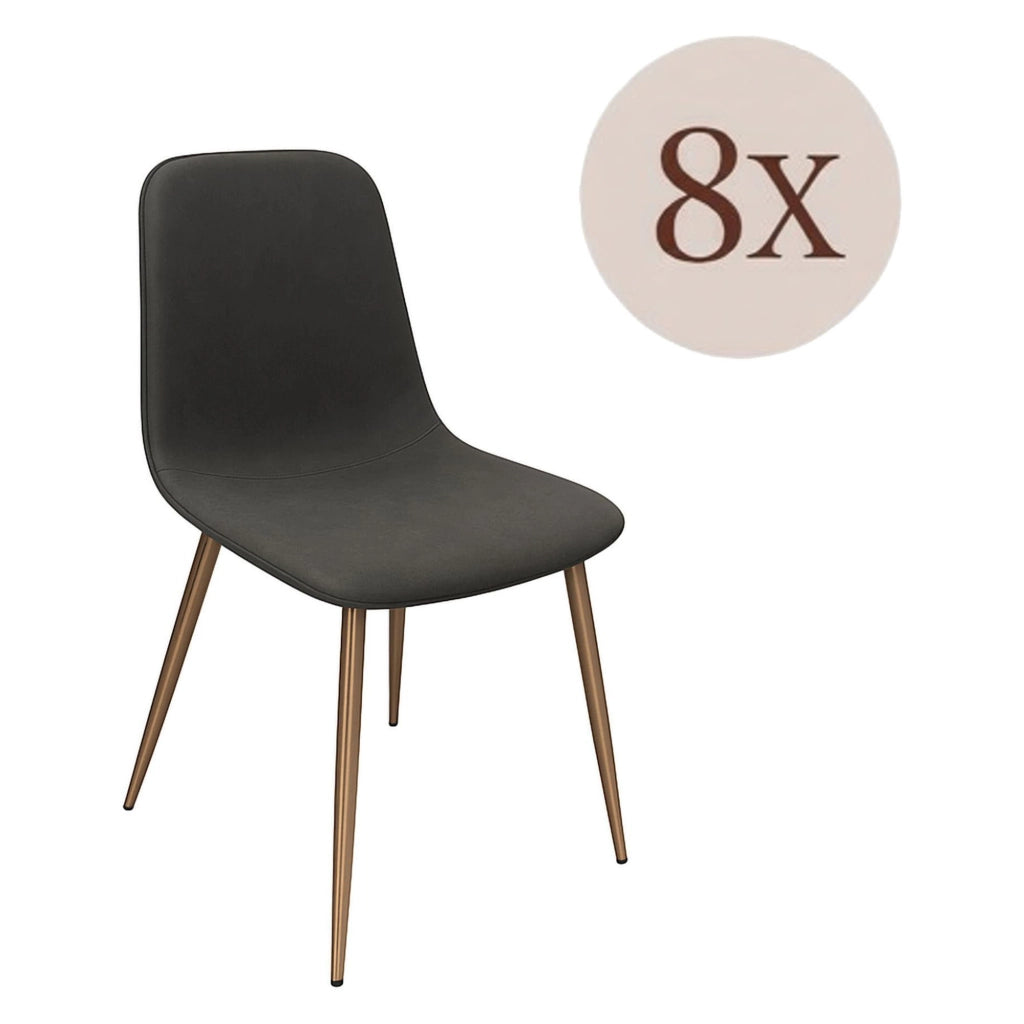 Cabiate, set di Sedie 8 Sedie, Grigio Scuro