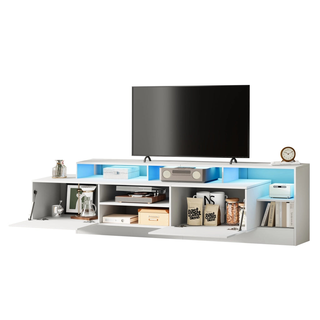 Mobile TV moderno - Zephmum- 190x40x48.5cm- LED, design lucido, per TV fino a 70"