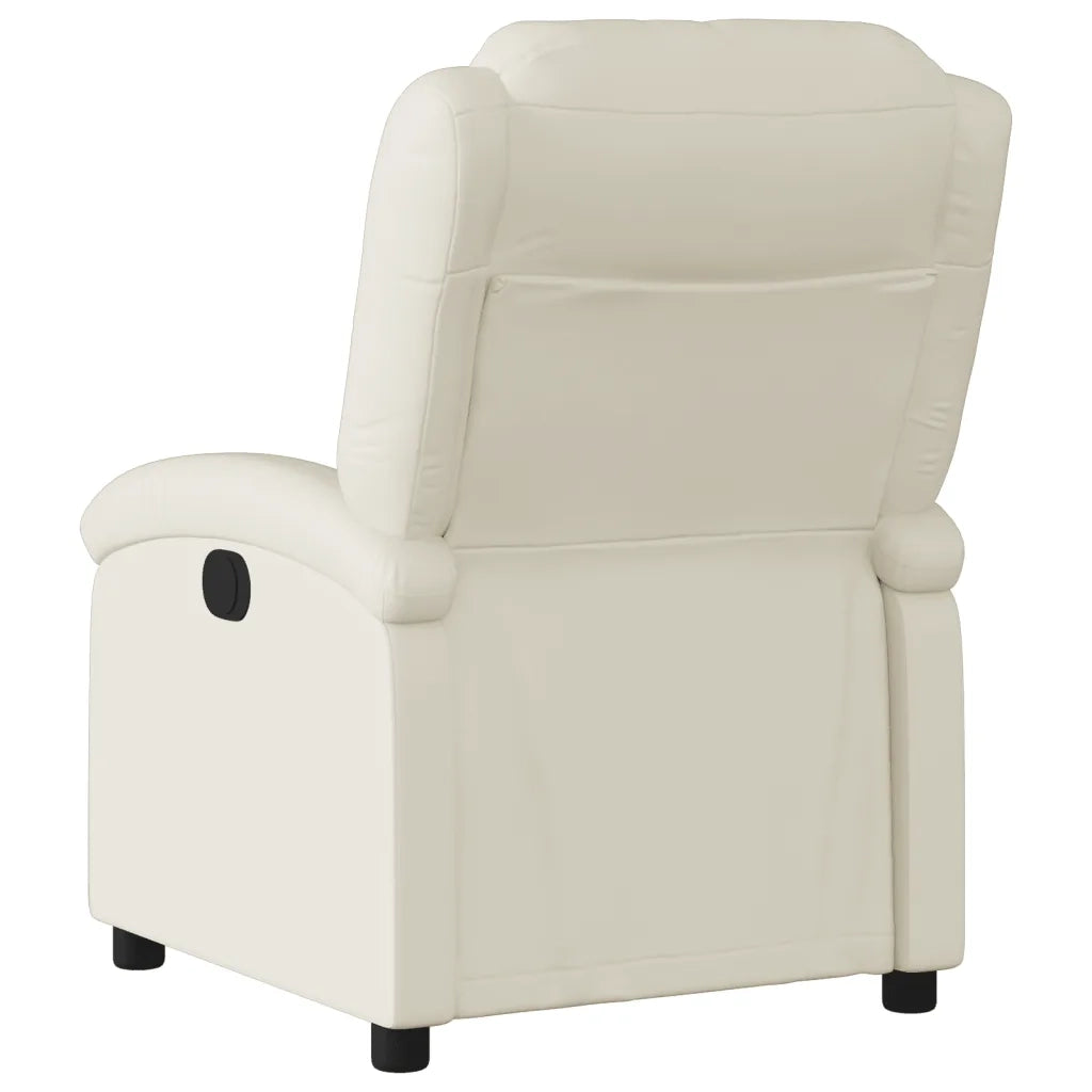 Divano Sedia-Poltrona reclinabile in Similpelle Crema 714660