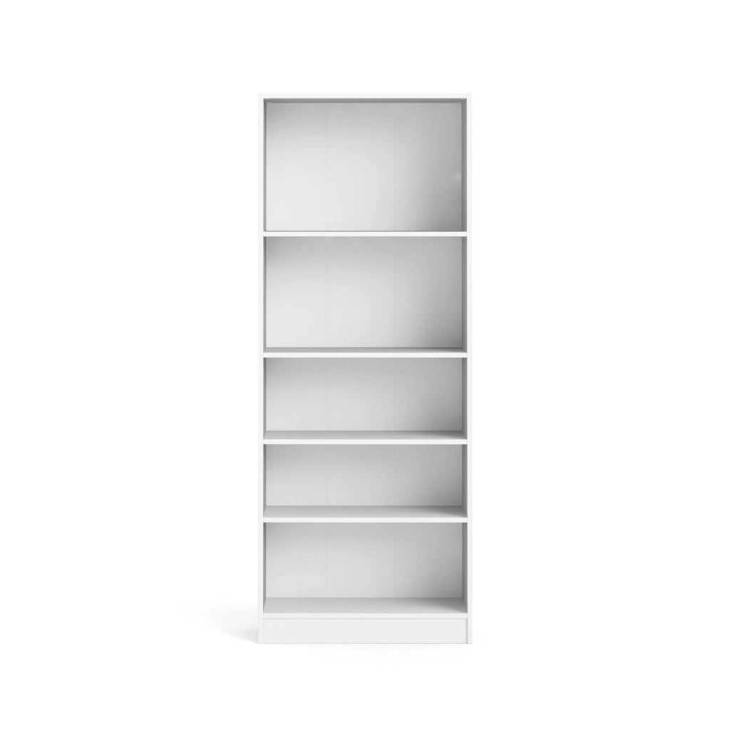 Libreria a cinque Abelarda, colore bianco, cm 79 x 107 x 27