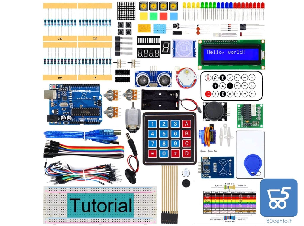 Freenove RFID Starter Kit V2.0 with UNO Arduino IDE Blue Board 198 componenti 49 progetti