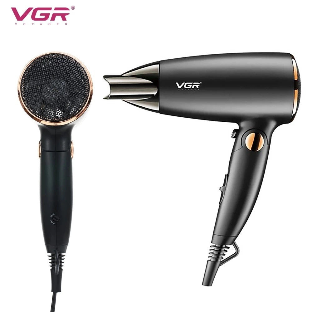 Trade Shop - Asciugacapelli Phon Professionale Pieghevole Portatile 1600 W 2 Velocità V-439 -