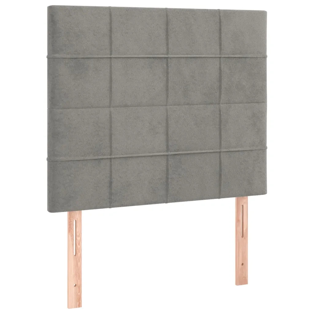 Giroletto a Molle con Materasso Grigio Chiaro 90x190 cm Velluto 3132651