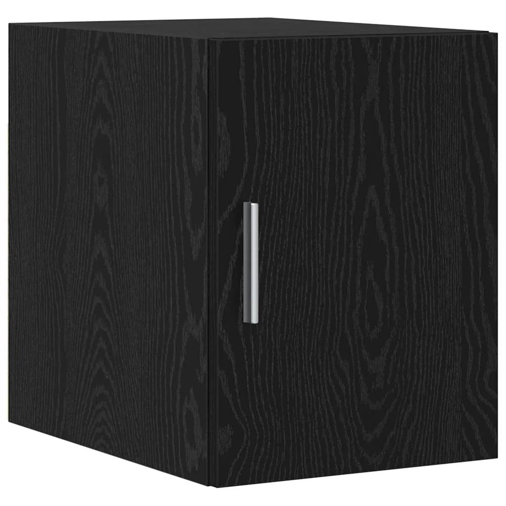 Mobile contenitore moderno 30 x 42,5 x 225 cm con spazio di archiviazione massimizzato in legno ingegnerizzato rovere nero 02_0055998