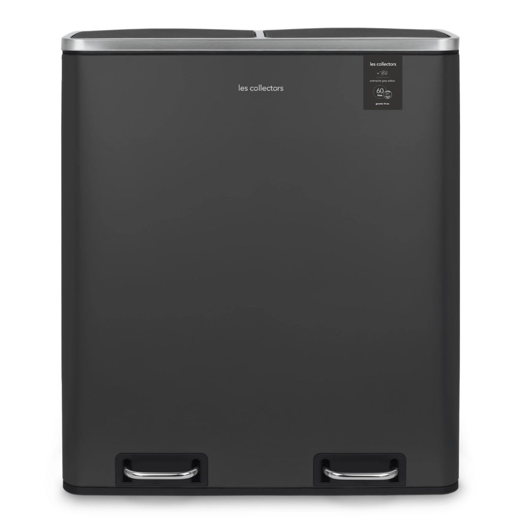 Pattumiera per differenziata Les Collectors 2x30L grigio scuro N°916