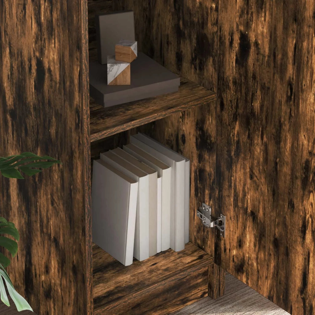 Scrivania | Tavolo da Ufficio 2 pz Rovere fum¨¦