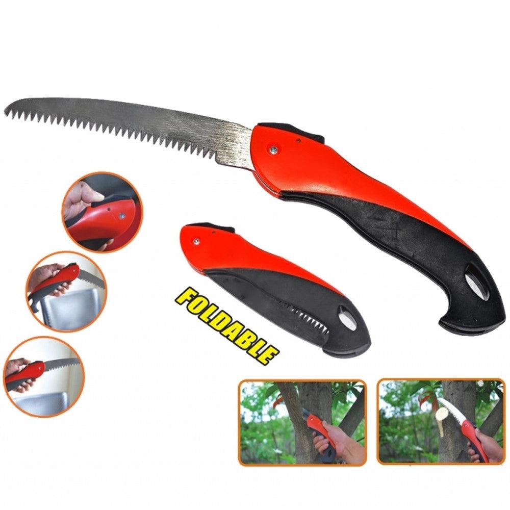 Trade Shop - Sega Seghetto A Mano Lama Acciaio 6"/160mm Pieghevole Cesoie Potatura Rami Piante -