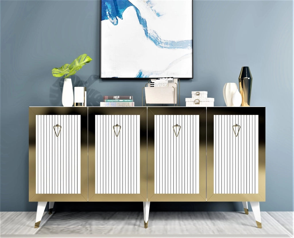 Credenza in legno "Bare" - 150 x 40 x 80 cm - Oro