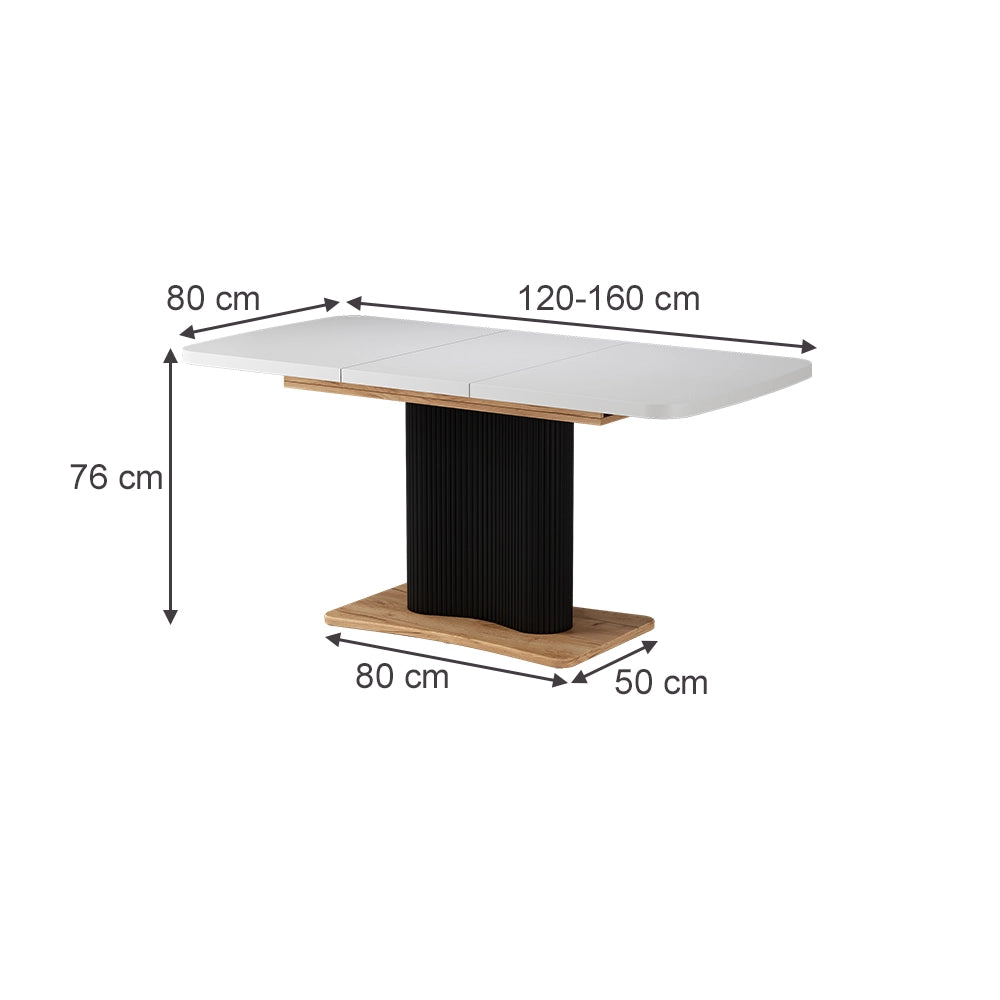 Vicco tavolo da pranzo allungabile Rovere bianco/dorato 120 x 80 cm estensibile