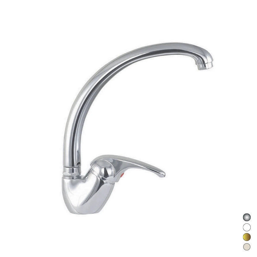 Monocomando lavello EUROR canna alta maniglia laterale Cromo