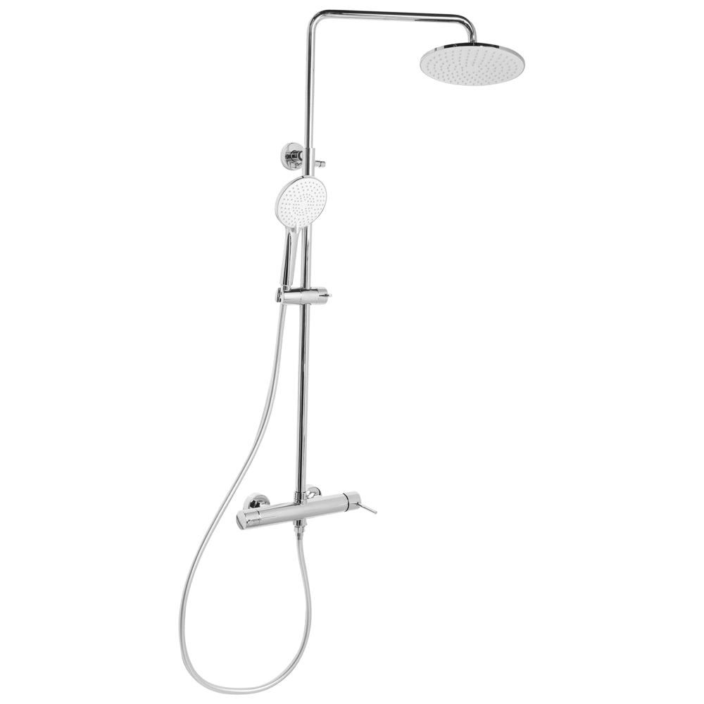 Set doccia miscelatore in ottone 3 modalità di spruzzo con funzione pioggia appeso a parete argento stile moderno