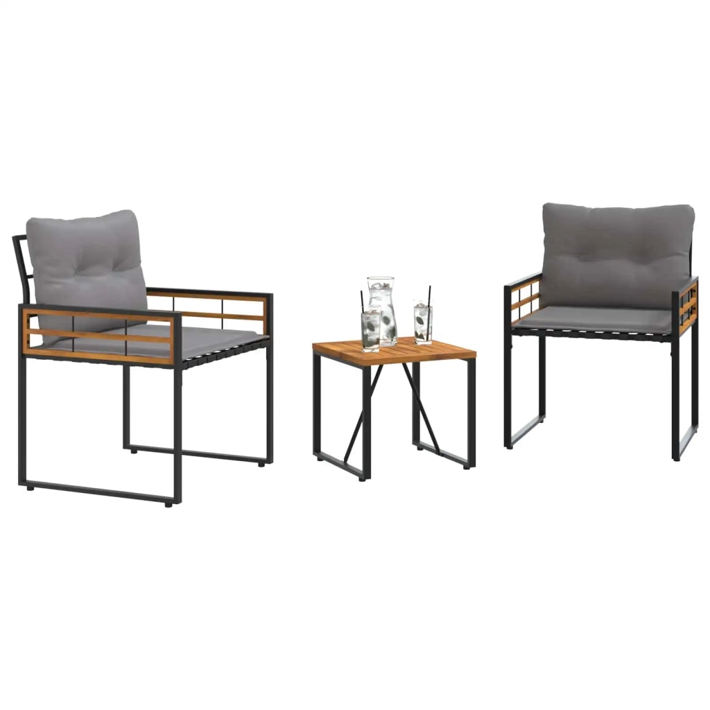 Set di Mobili da Esterno con cuscino 3 pcs Grigio chiaro