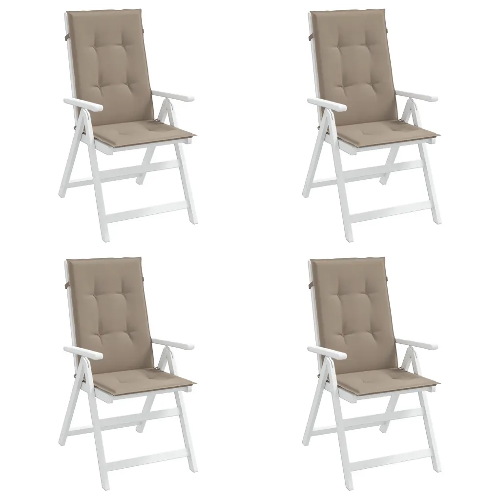 Cuscini per Sedie Alte 4 pz Tortora 120x50x3 cm in Tessuto 47541