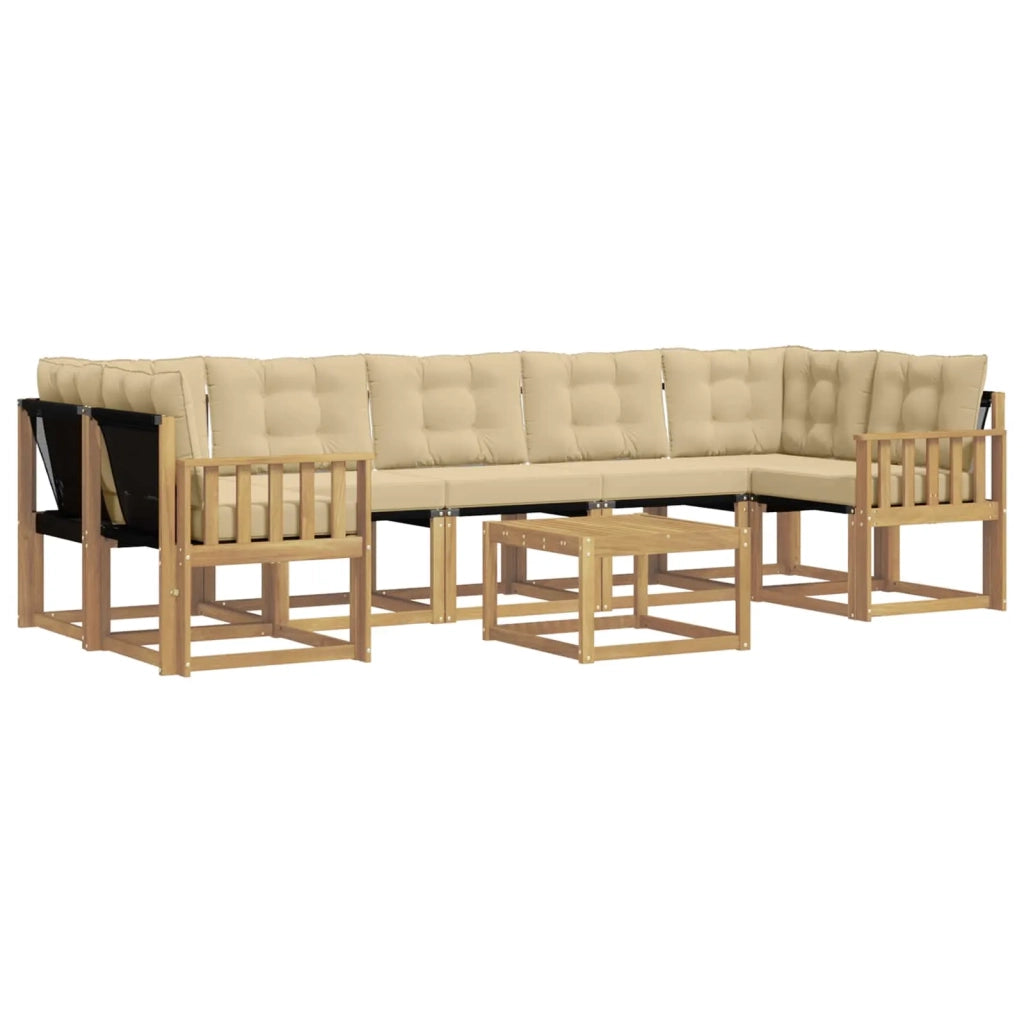 Set di divani da esterno 8 pz Bianco e Beige 3389307