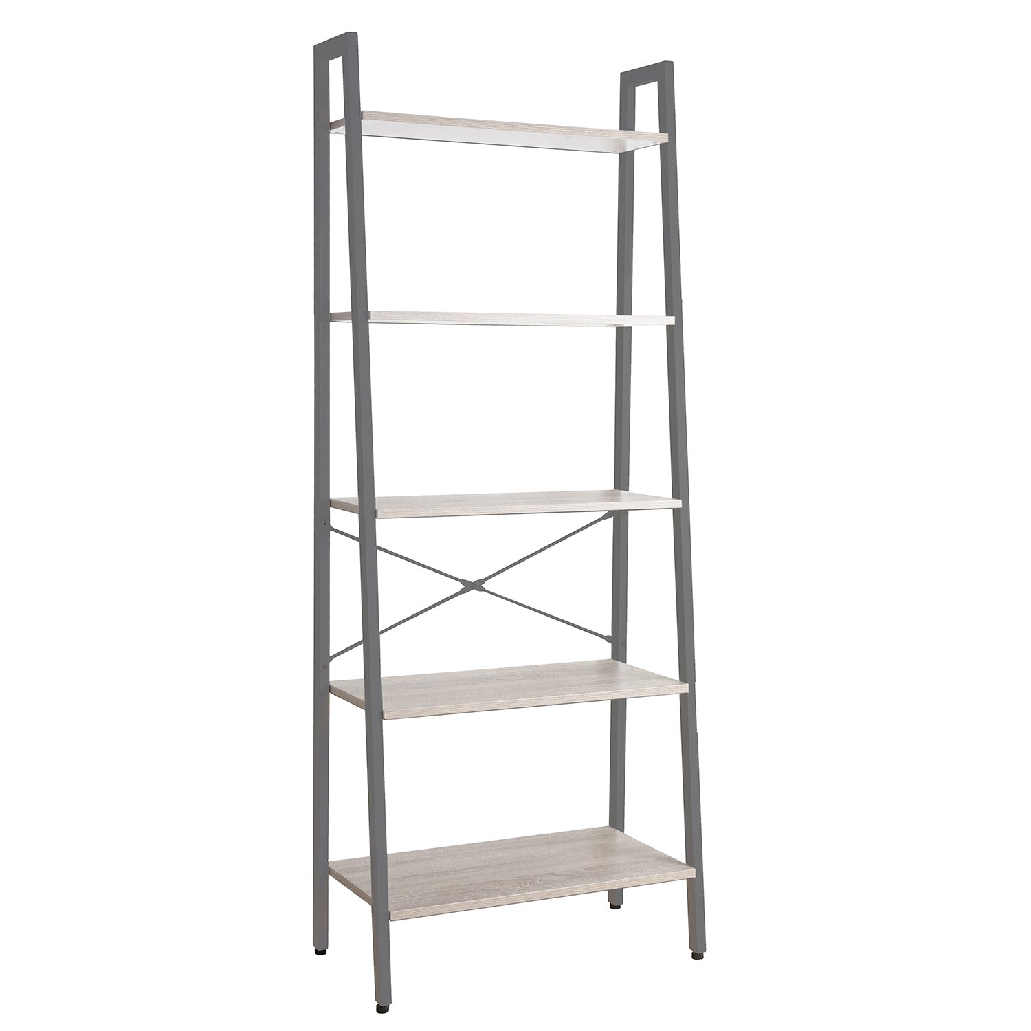 Lilas - libreria in legno e metallo a 5 ripiani antracite