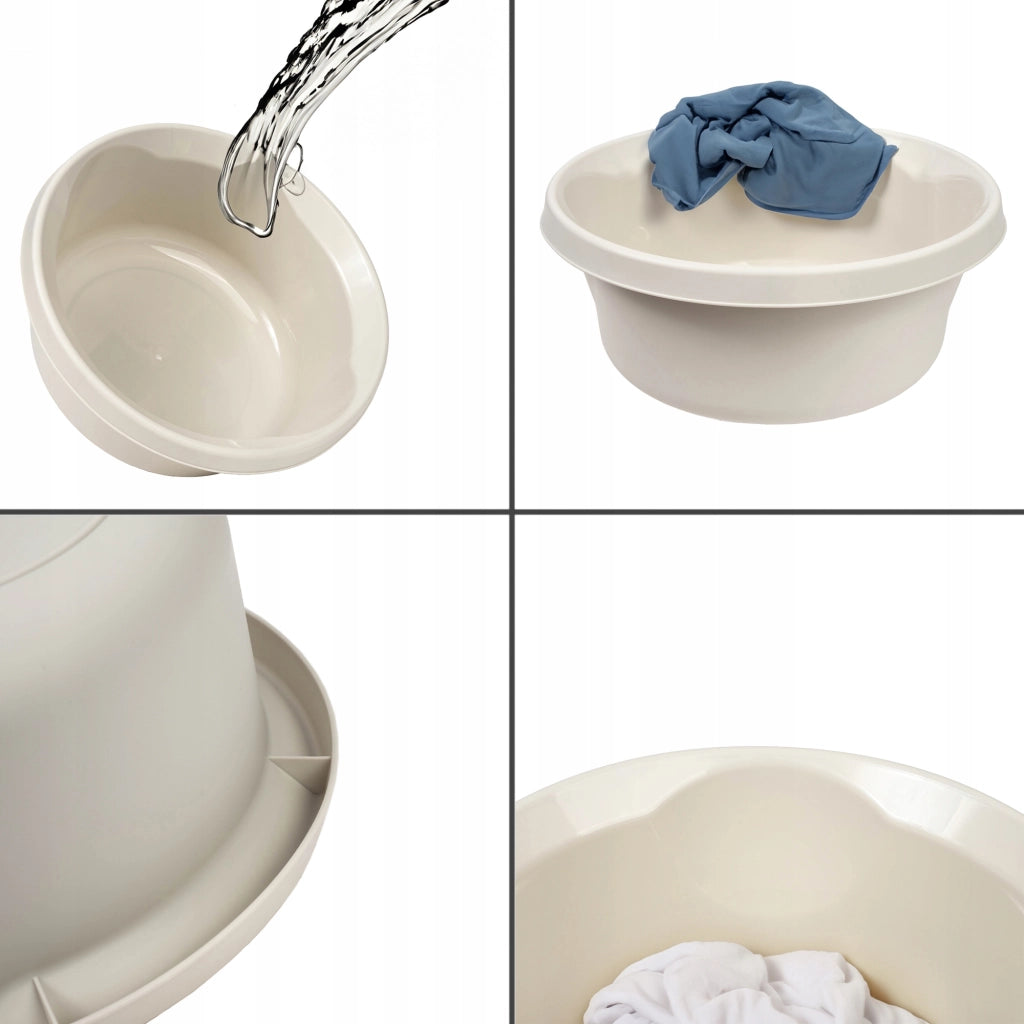 Bacinella per bucato KADAX, 2 litri, in plastica, rotonda, colore bianco.