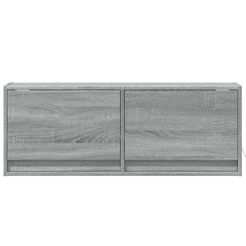 Mobile TV multimediale mensola TV credenza mobile TV sala da pranzo soggiorno camera da letto mobile da parete con luci LED Sonoma 100 x 31 x 35 cm grigio 02_0028034
