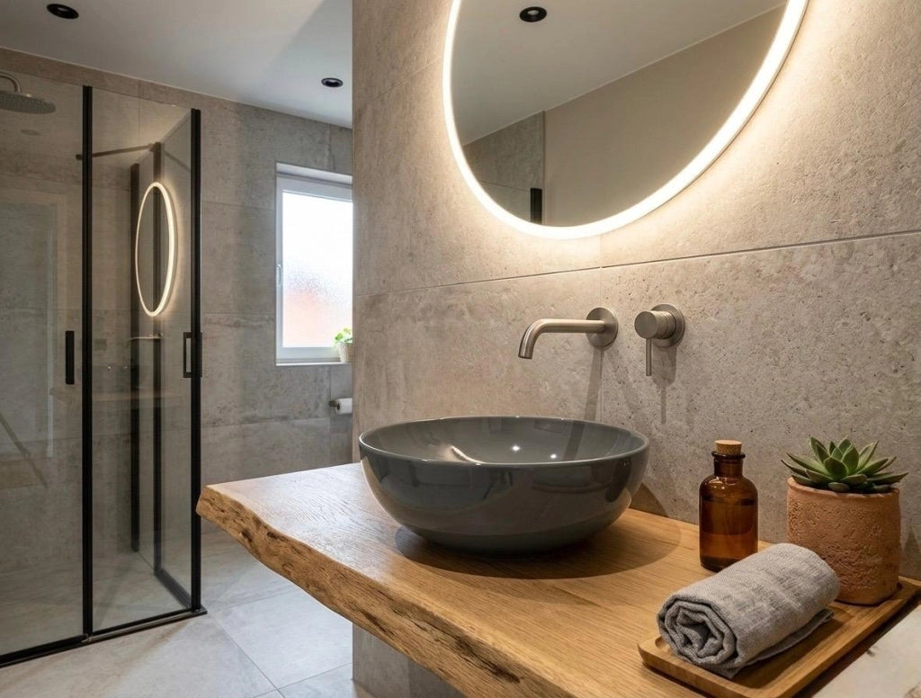 Bacinella d'appoggio D38.5 cm in ceramica Grigio Cemento