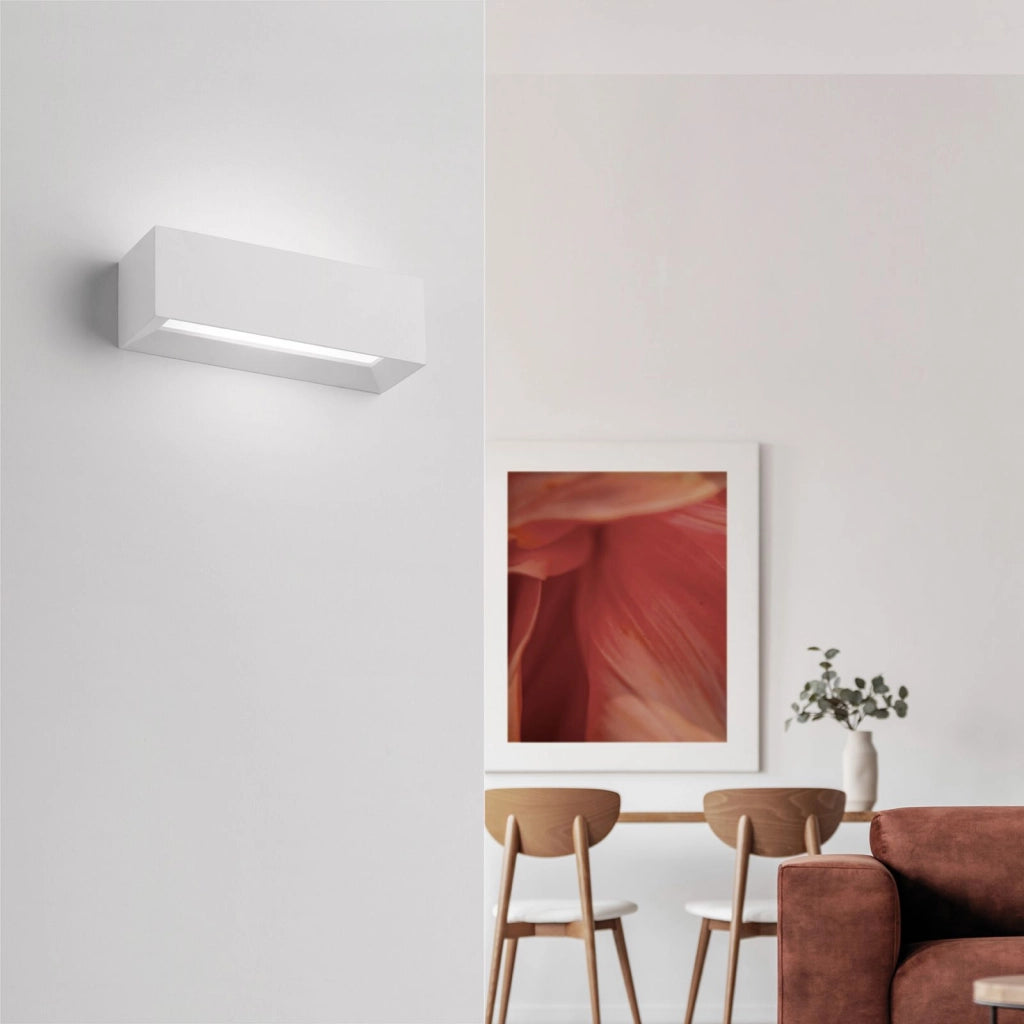 HERMIONE Applique da Parete 1 Luce attacco G9 in gesso colore bianco h70x220mm