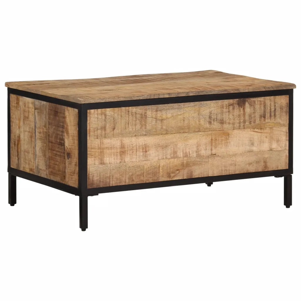 Tavolino da Salotto 80x50x40 cm Legno Massello di Mango Grezzo 374065