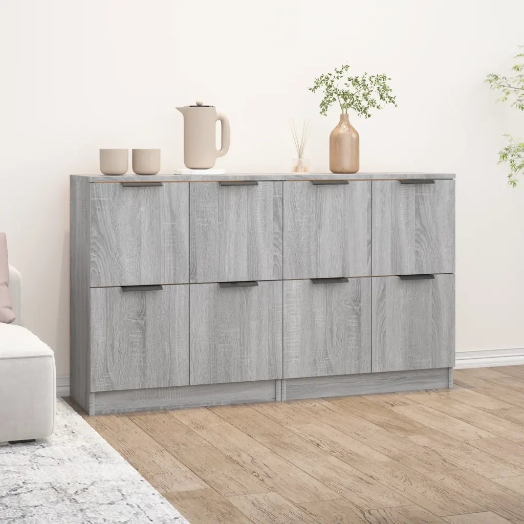 Credenze 2 pz | Madia | Buffet da pranzo | Armadio da pranzo Grigio Sonoma 60x30x70 cm in Legno Multistrato