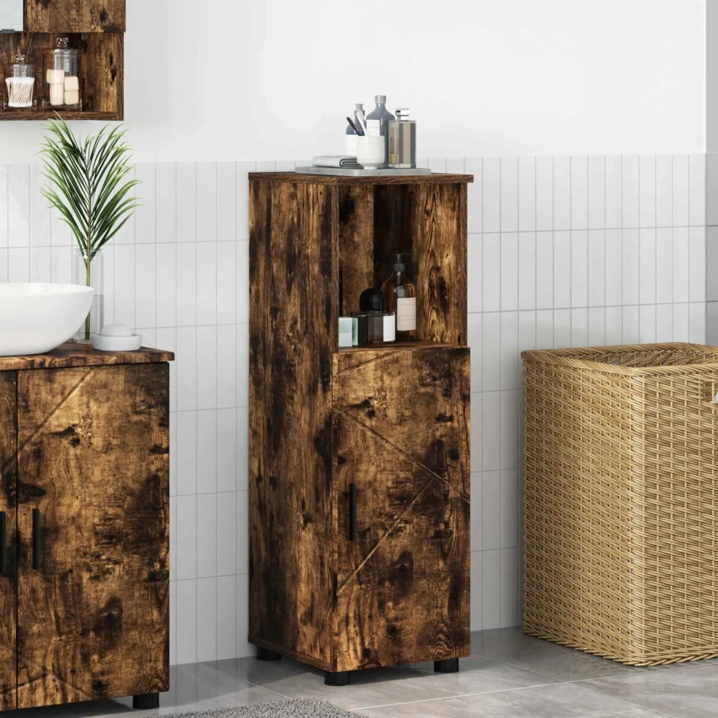 Mobile da Bagno con archiviazione Rovere fumé 30 x 35 x 95 cm 883319