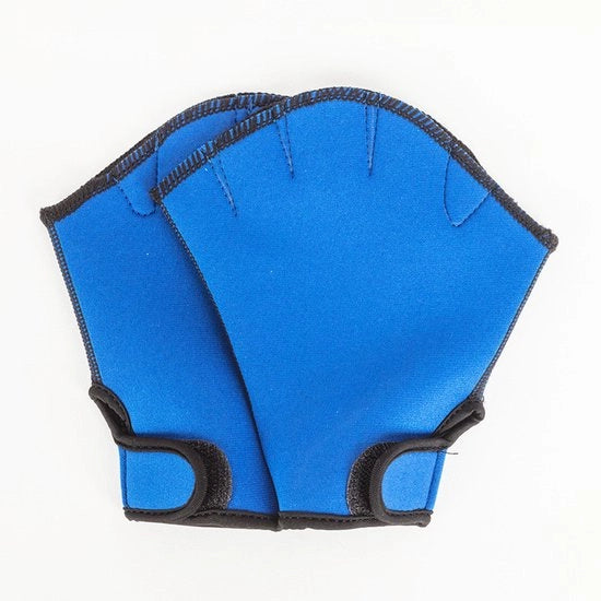 Manubri per nuoto, addestramento impermeabilità, immersioni fitness, pinne da nuoto, pedali, attrezzatura da nuoto per uomo e donna, iniziante - Blu reale - L