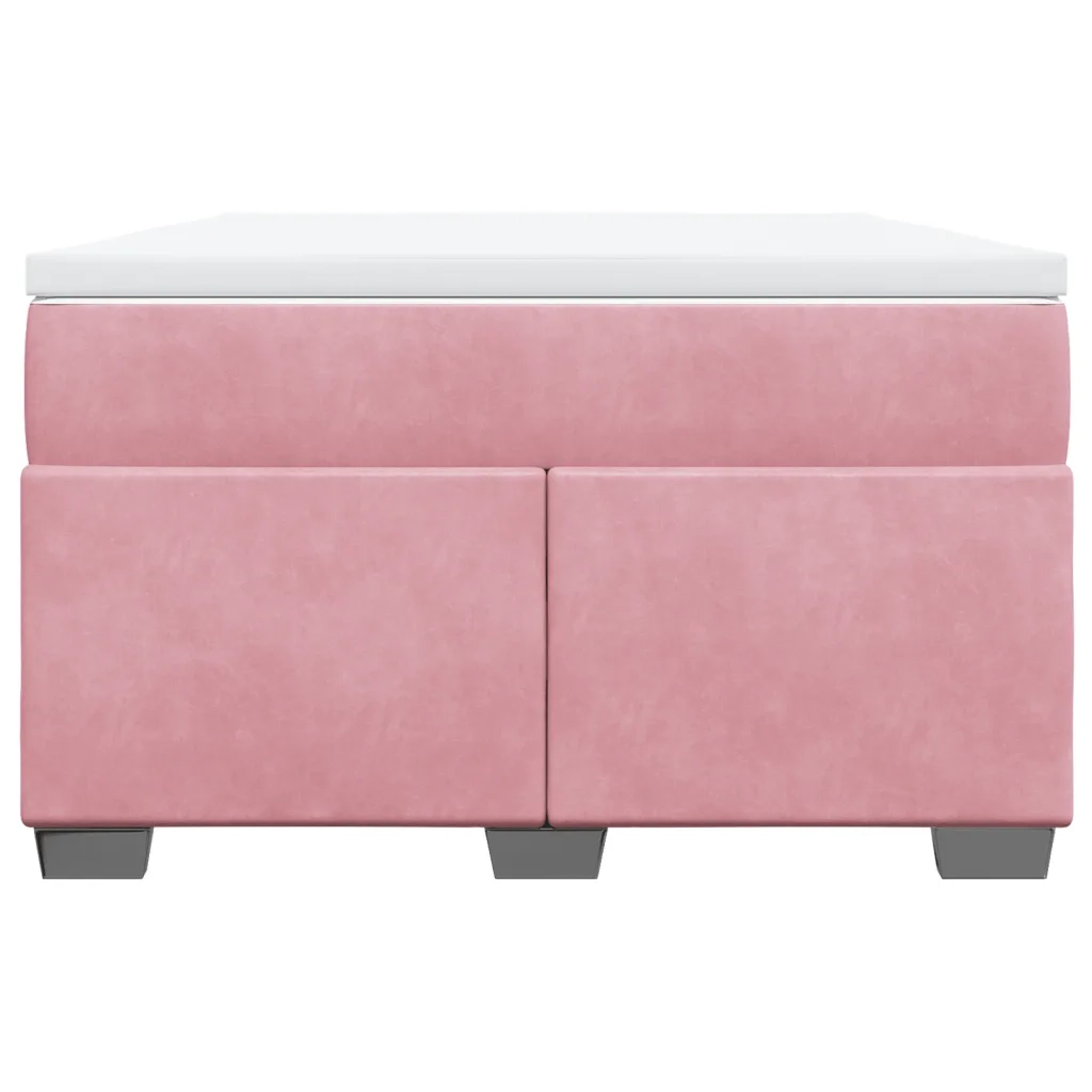 Giroletto a Molle con Materasso Rosa 120x200 cm in Velluto
