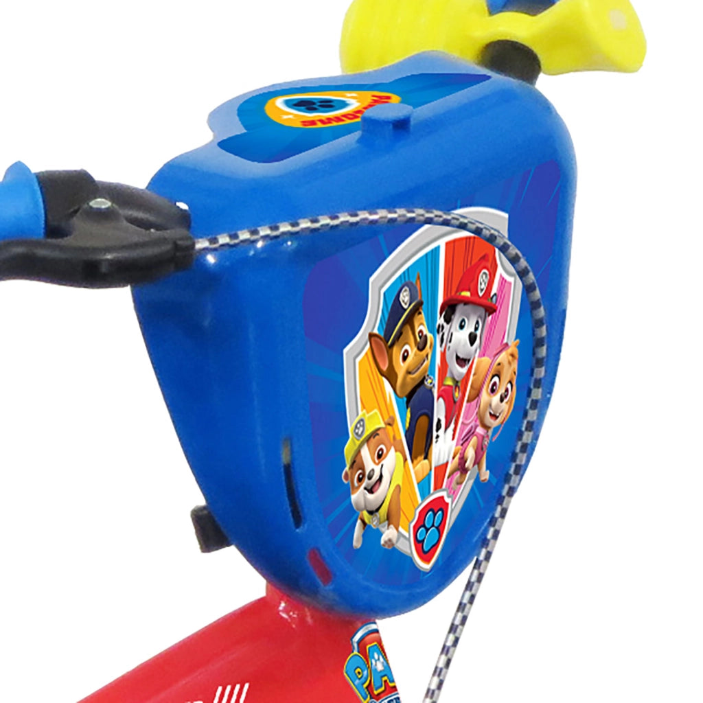 Bicicletta per Bambini 12" Paw Patrol Freno Caliper e Stabilizzatori in Acciaio Hi-Ten Rosso