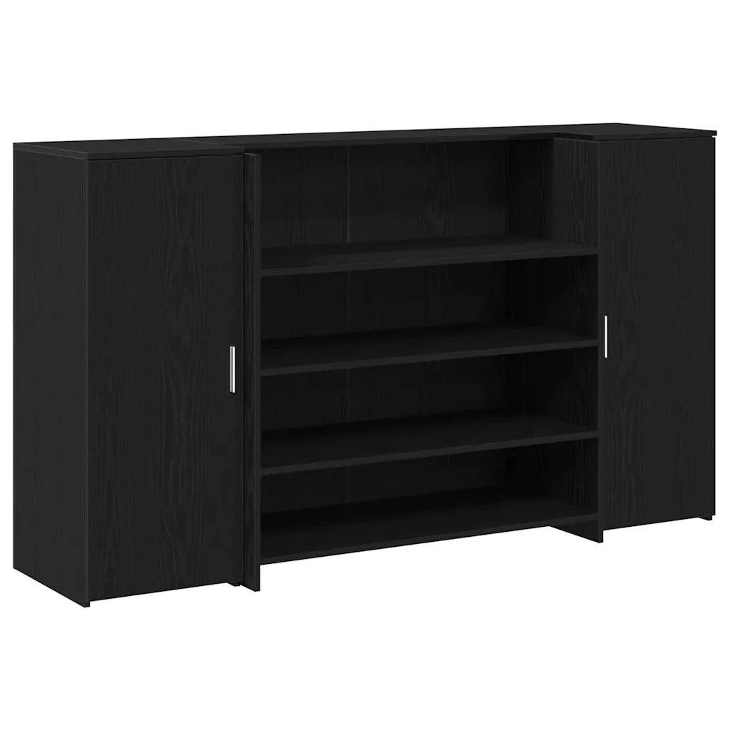 vidaXL Banco Reception Rovere Nero 180x50x103,5 cm Legno Multistrato