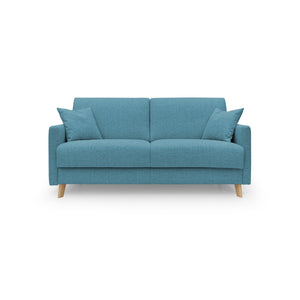 Edgar Divano letto matrimoniale in tessuto felis impermeabile T03 160 cm (mat. 120x197) azzurro