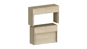 Set 2 Panche Allungabili 66/290x25x45 cm Pratika Singola A e B Olmo Perlato