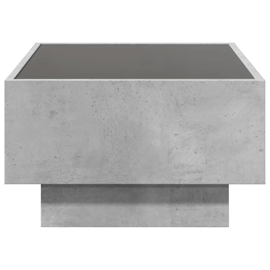 Tavolino Salotto con LED Grigio Cemento 70x50x30 cm Multistrato 847514