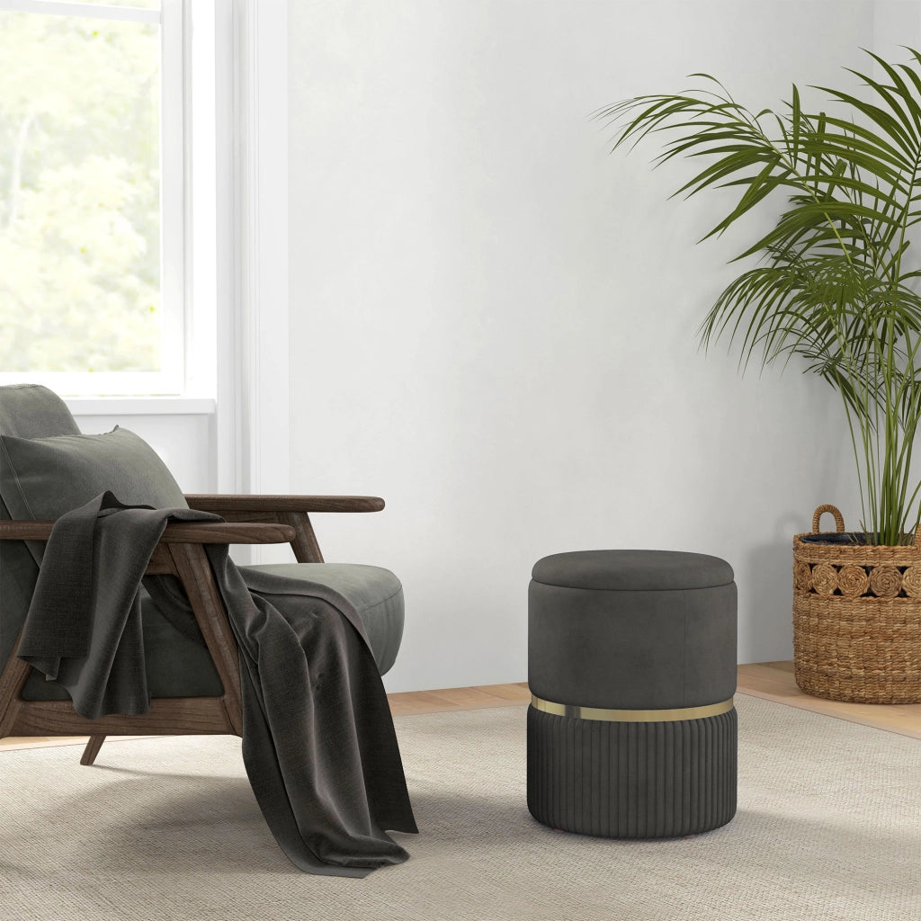 Pouf Contenitore ¨C Zephmum ¨C Grigio 36x36x44 cm