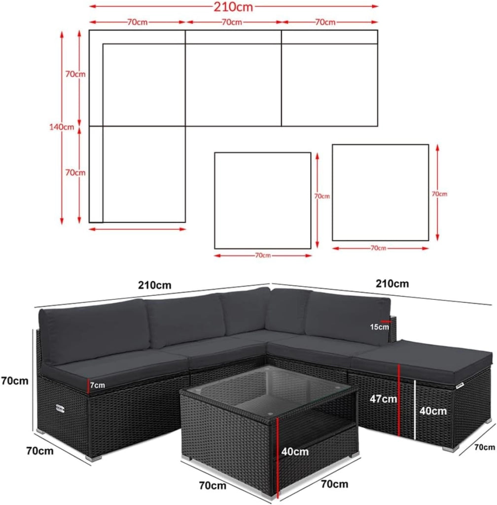 ® Lounge Tavolo da Giardino Set Polyrattan Mobili da Esterno Inclusi Cuscini 318L Gruppo di Seduta Terrazza Balcone Salottino Outdoor