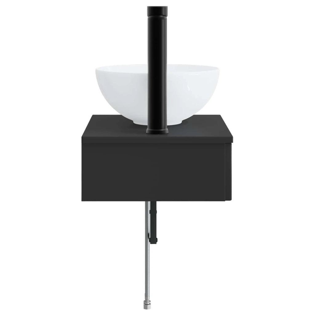 Lavabo da Parete Nero 40 x 35 x 39 cm Legno ingegnerizzato