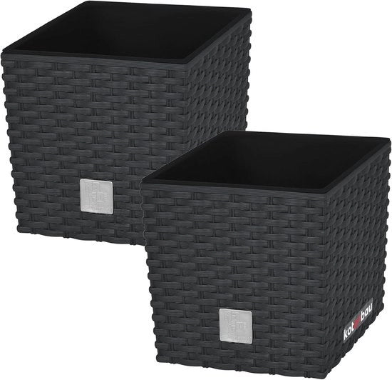 Piantine 9,8 litri 23 cm antracite plastica autoirrigata per interni ed esterni