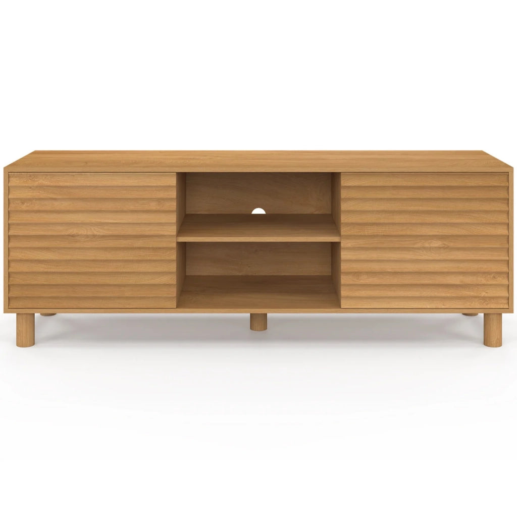 IDMarket - Mobile TV JULIE 140 cm con 2 ante a doghe color rovere