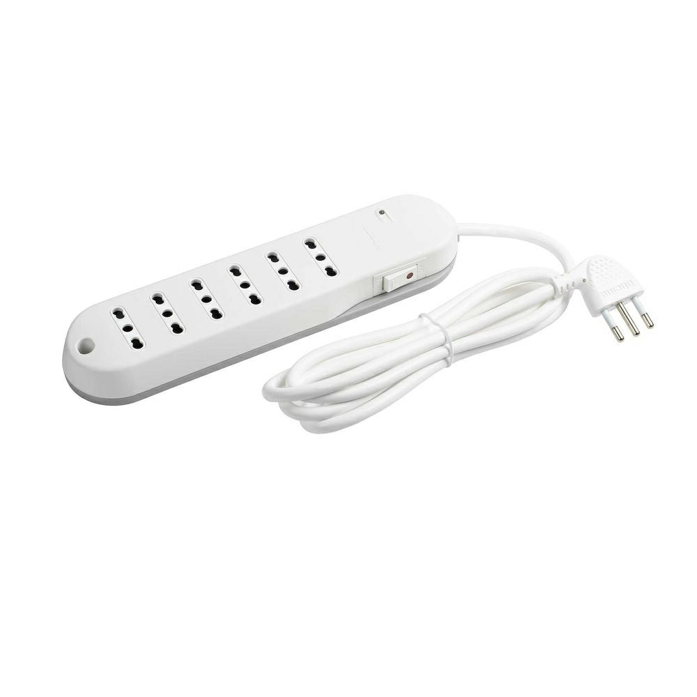 MULTIPRESA SLIM - 6 PRESE 10/16A INTERR.SAFE + SALVAF.BCO - BTICINO