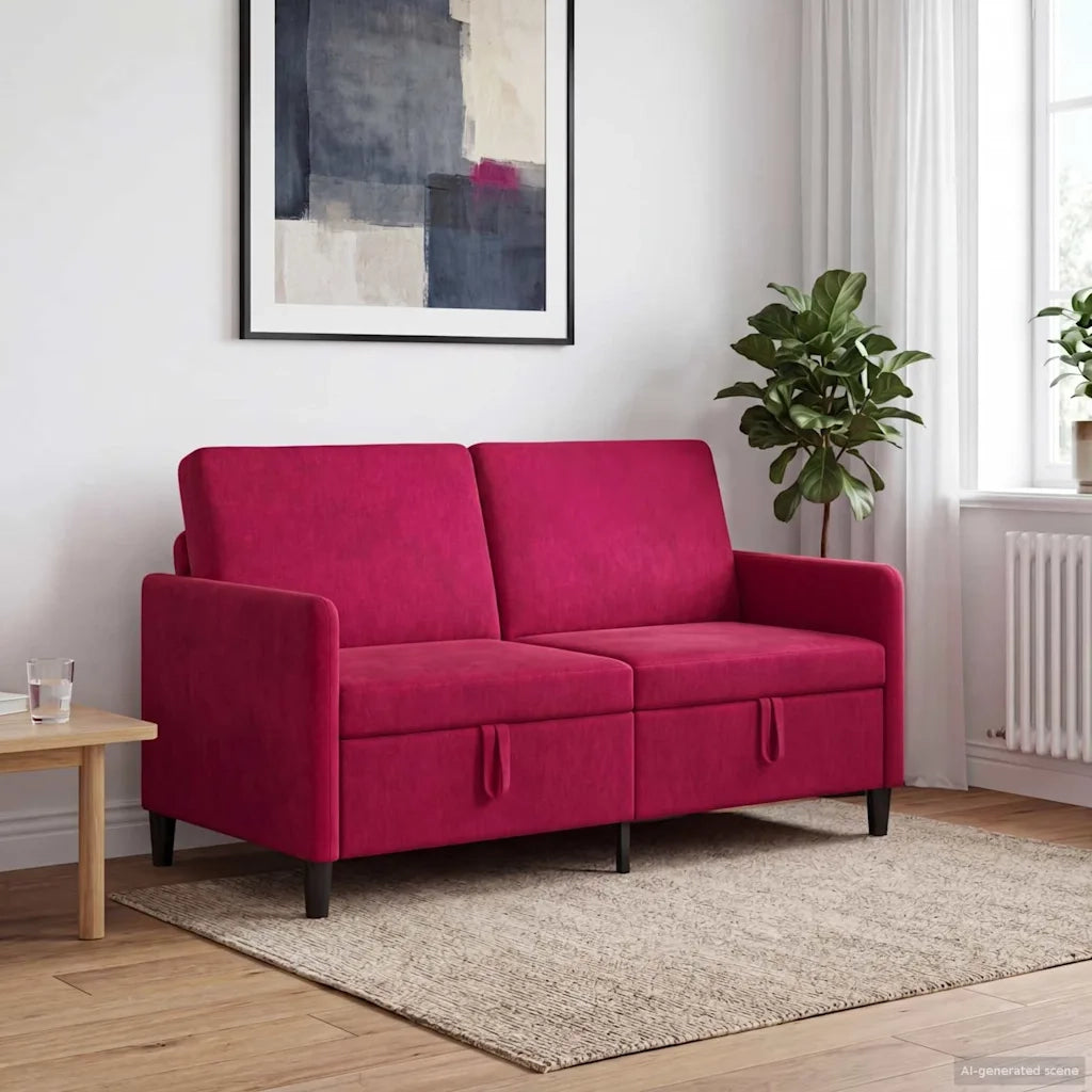 Divano con Storage Rosso Vino 152 x 78 x 87 cm Poliestere 42036938