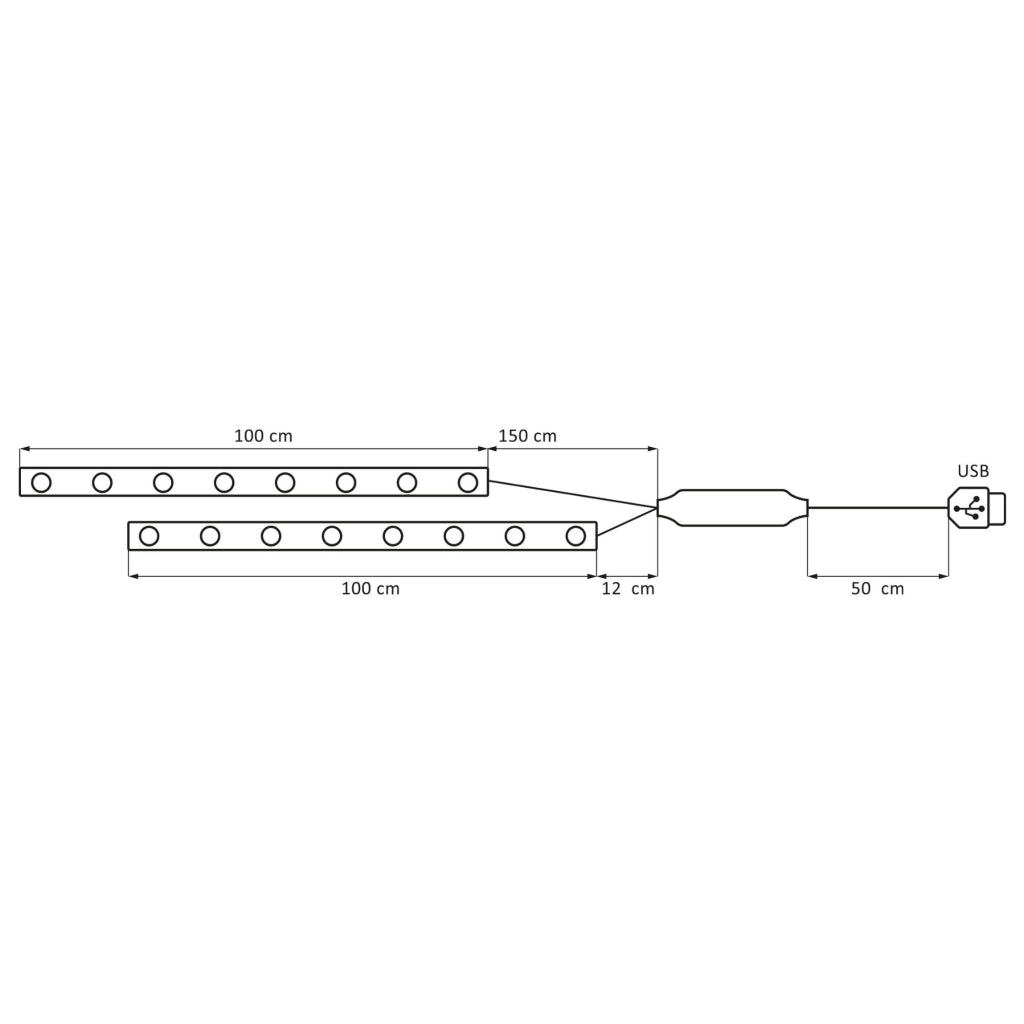 Striscia LED RGBW-TV 2x1m USB5V telecomando musica Polux