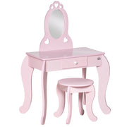 Tocador per bambini con specchio e cassetto ¨C zephmum ¨C 60x36x88 cm rosa