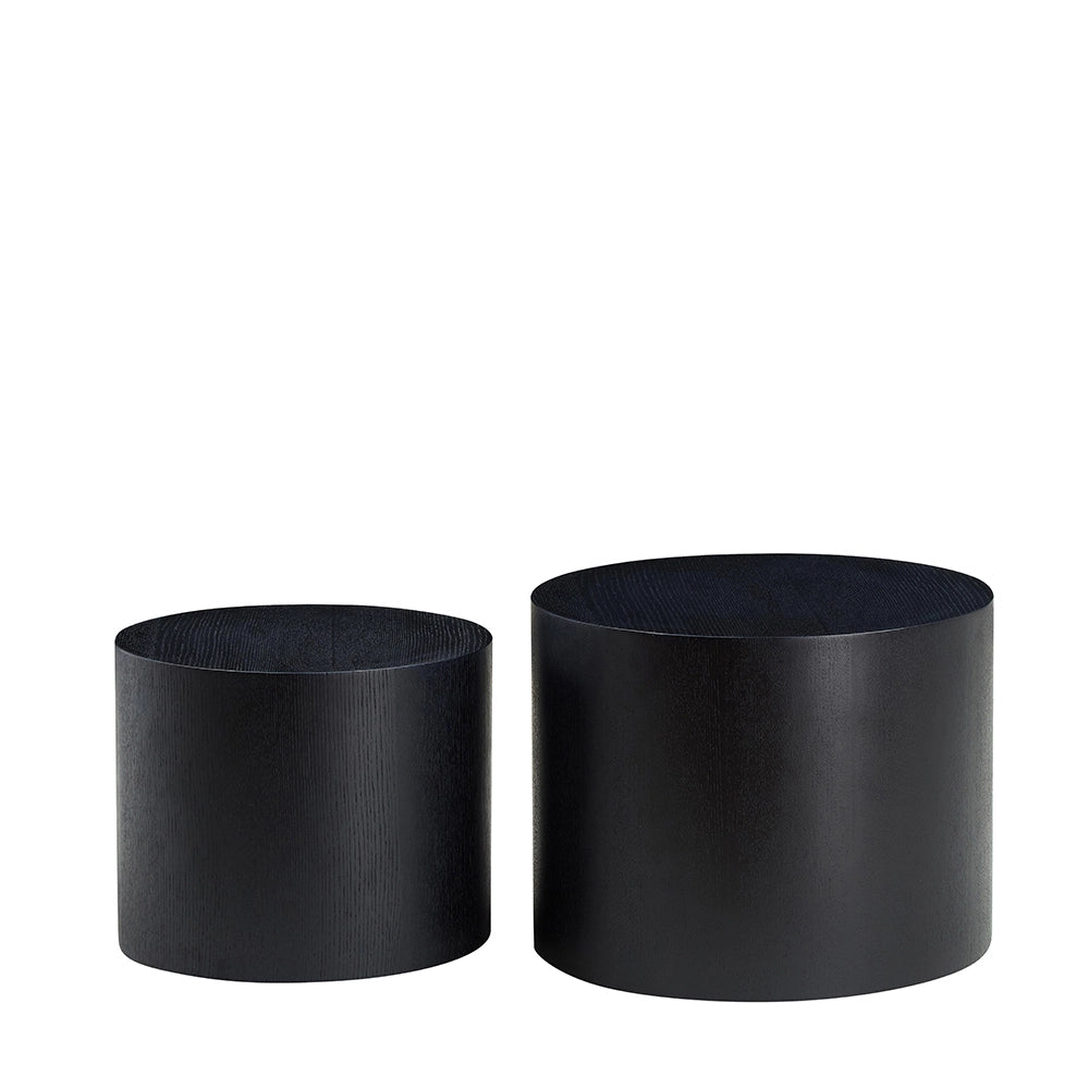 Set di 2 tavolini modulari impilabili - Xylo - Nero e 2 colori, convertibili e compatti per il soggiorno ?48*38+?38*32