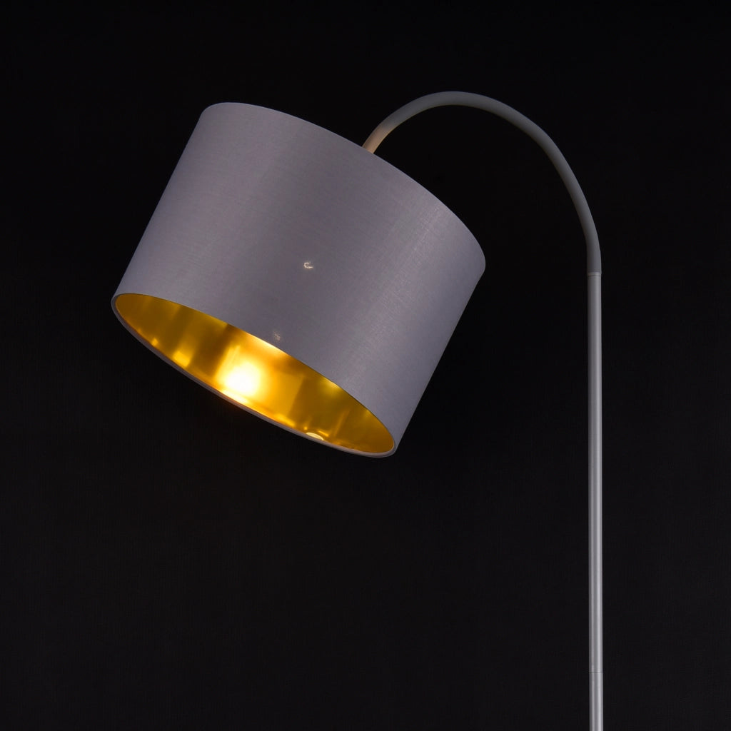 Lampada da Terra Toledo con Paralume Cilindrico Orientabile - Grigio lux.pro