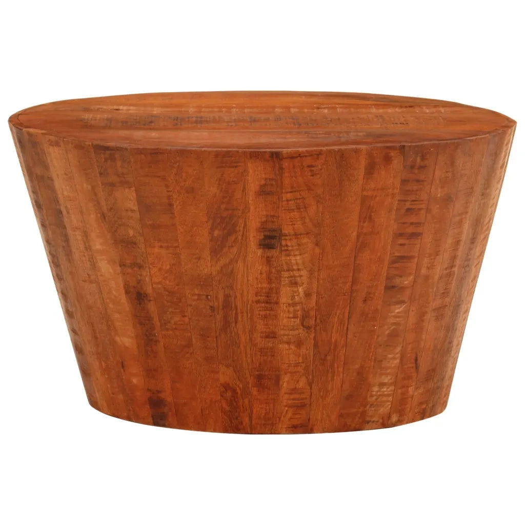 Tavolino da Salotto Ø52x30 cm Legno Grezzo Massello di Mango 353728