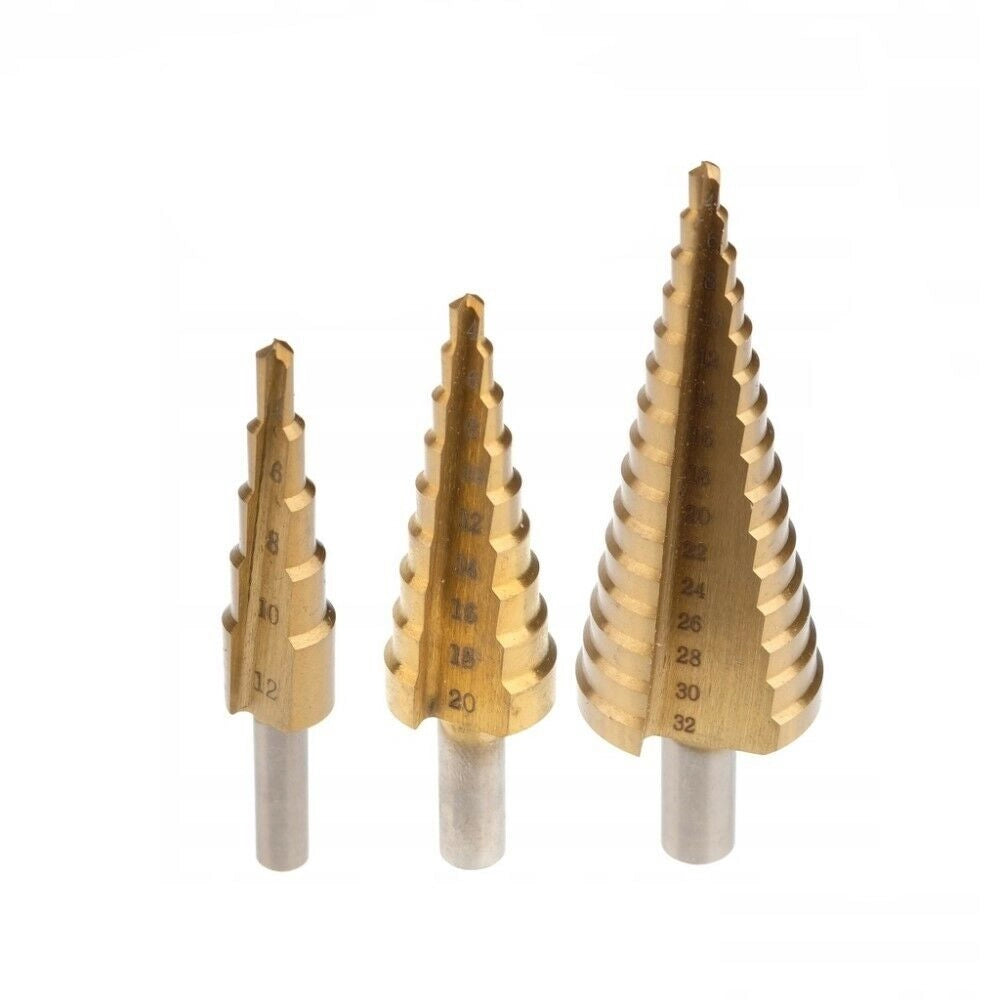 Set di frese coniche a gradini allargafori per trapano 4-12 4-20 4-32mm