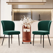 SEDIA DA PRANZO Set da 2 pezzi Verde in velluto con gambe in metallo