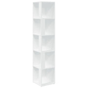 Mobile angolare moderno 33 x 33 x 164,5 cm elegante soluzione per riporre libri e oggetti decorativi realizzato in legno composito bianco 02_0047976