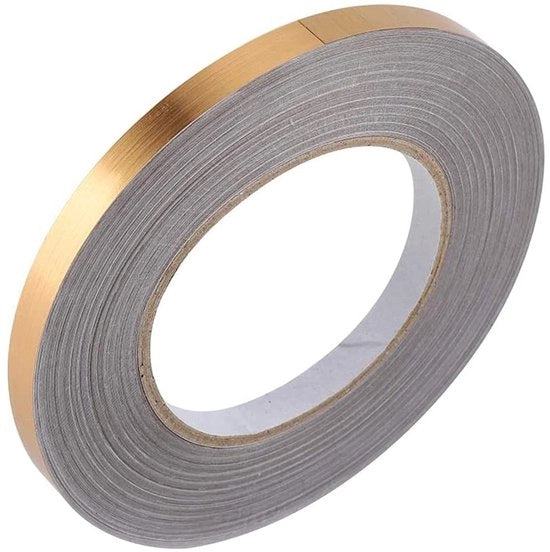 Tegola adesiva per pavimento - Autoadesiva - Impermeabile - Oro - Decoupage per bagno - 2 rotoli 0,5cm x 50m